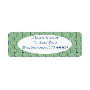 Blue Scallops Return Address Label