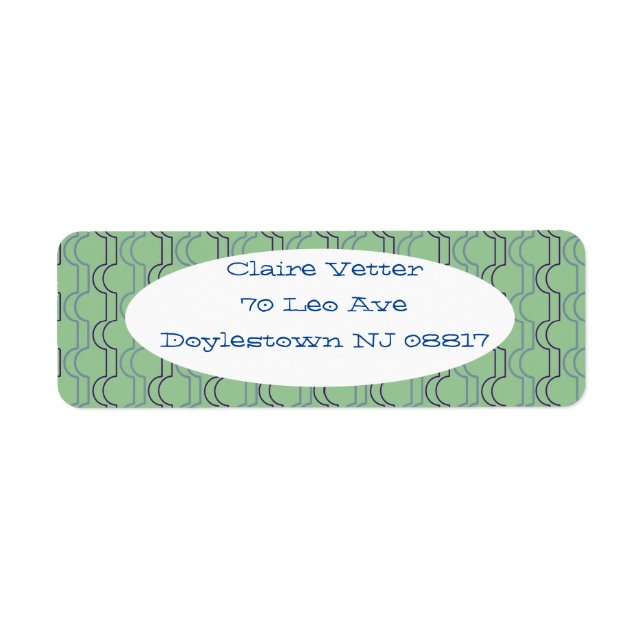 Blue Scallops Return Address Label (Front)