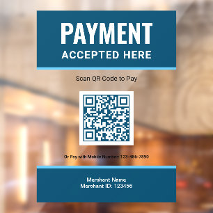 Blue Scan to Pay QR Code Business Payment