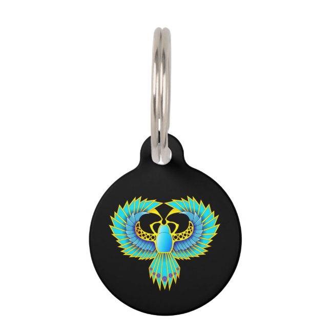 Blue Scarab Pet Tag (Front)