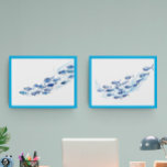 Blue School of Fish Watercolor<br><div class="desc">This design may be personalised by choosing the Edit Design option. You may also transfer onto other items. Contact me at colorflowcreations@gmail.com or use the chat option at the top of the page if you wish to have this design on another product or need assistance with this design. See more...</div>