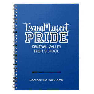 Blue School Pride Mascot Name Notebook