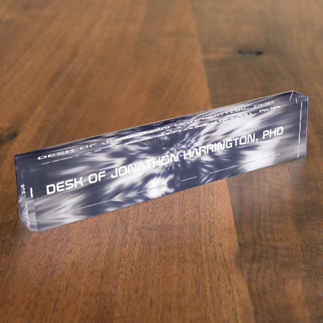 Blue Sci-Fi Professional Nameplate (Side)