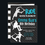 Blue Scooter Skate Park Party Birthday Invitation<br><div class="desc">I take pride in all my designs, If you have any questions, want custom changes made to the design, or want coordinating items to match & need me to create it, please contact Megan with Emma Sue Bow-tique directly at megan@emmasuebowtique.com . Zazzle is now offering digital files, however if you...</div>