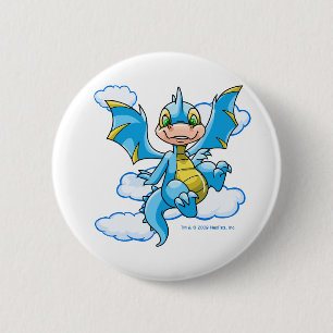 Blue Scorchio with his head in the clouds 6 Cm Round Badge
