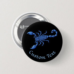 Blue Scorpion 6 Cm Round Badge