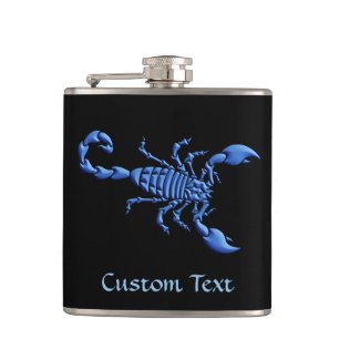 Blue Scorpion Hip Flask