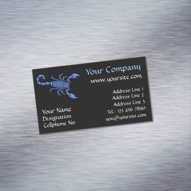 Blue Scorpion Magnetic Business Card (In Situ)
