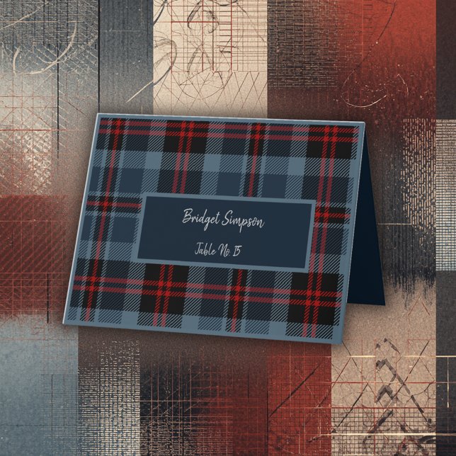 blue scottish country wedding guest seating card (Creator Uploaded)