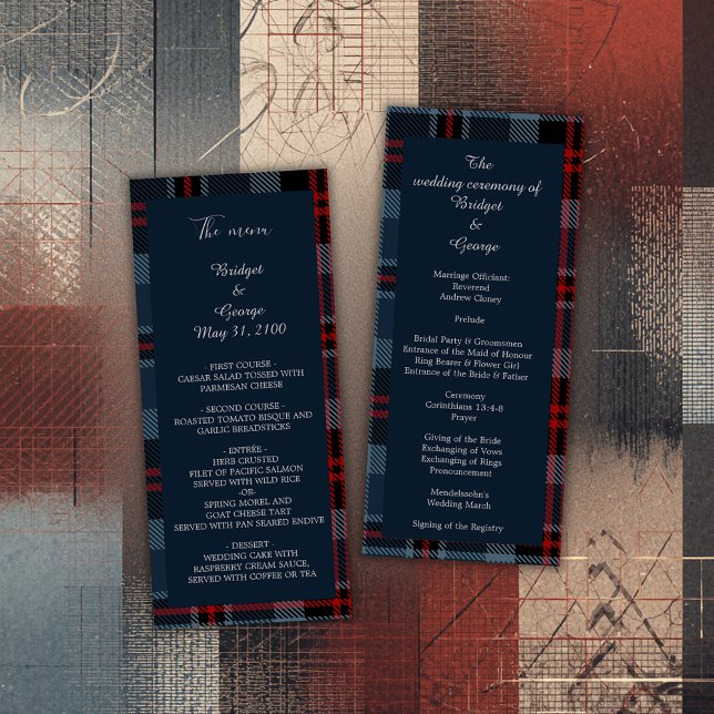 blue scottish country wedding program & menu (Creator Uploaded)