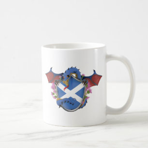 Blue Scottish Dragon Saint Andrew's Cross Coffee Mug