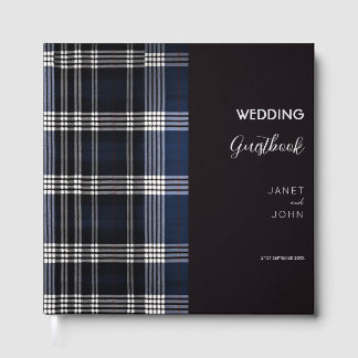 Blue Scottish Tartan Wedding  Guest Book