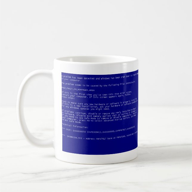 Blue Screen Coffee Mug (Left)
