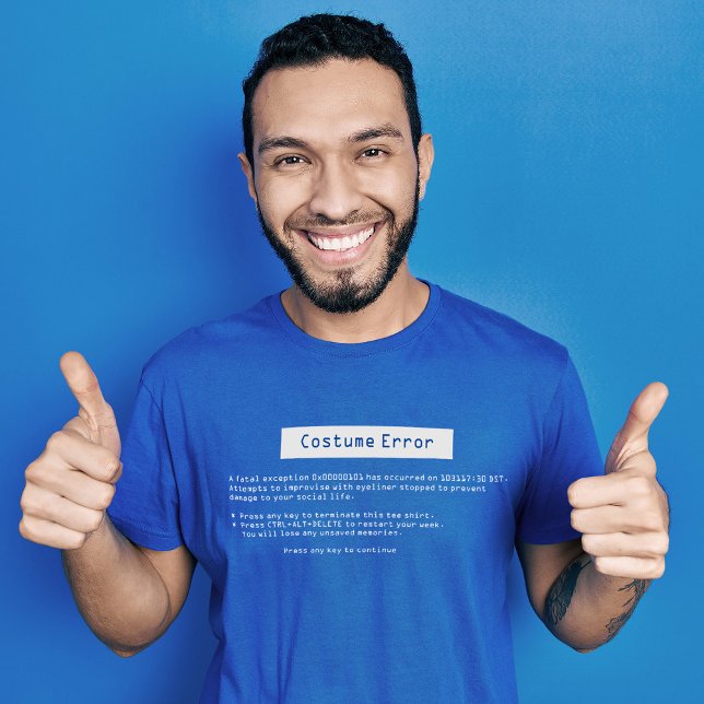 Blue Screen of Death Funny Halloween Costume T-Shirt (Creator Uploaded)