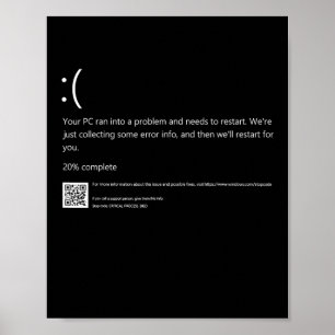 Blue Screen Of Death It Geek Halloween Party Diy C Poster