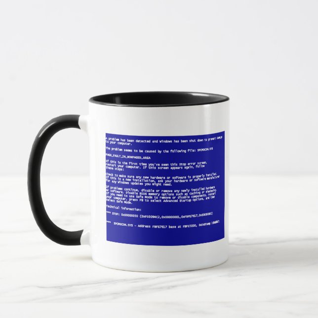 Blue Screen of Death Mug (Left)