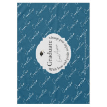 Blue Script Graduate Elegant Modern Graduation