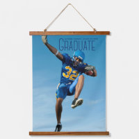Blue Script Graduate Photo Athlete Graduation