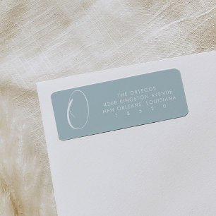 Blue Script Monogram Minimal Return Address Labels