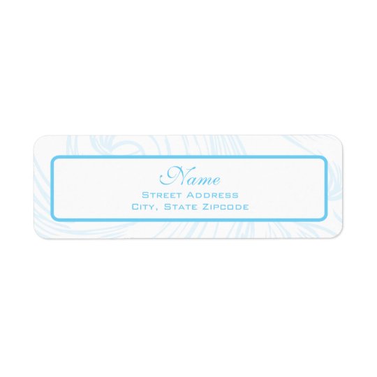 Blue Scroll Christening Address Label