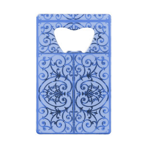 Blue scrollwork pattern