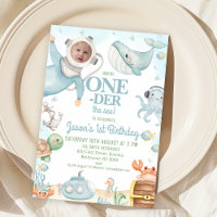 Blue Scuba Diver Onerder the Sea 1st Birthday