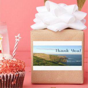 Blue Sea Cliffs and Sky Photo Thank You Sticker