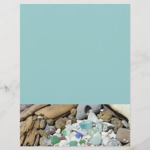 Blue Sea Foam Green Flyers paper Coastal Beach