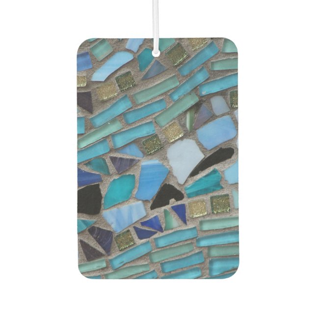 Blue Sea Glass Car Air Freshener (Front)