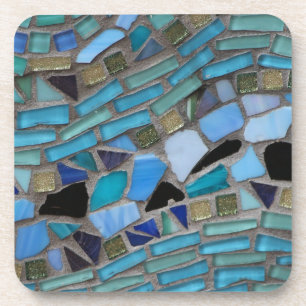 Blue Sea Glass Mosaic Coaster