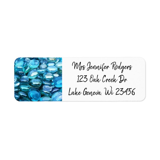 Blue Sea Glass Return Address Label (Front)