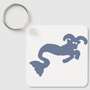 Blue Sea Goat Zodiac Keychain – Cool Capricorn