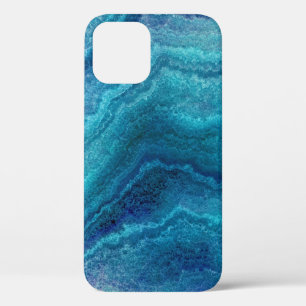 Blue Sea Green Agate Texture iPhone 12 Case