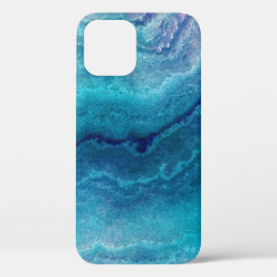 Blue Sea Green Agate Texture iPhone 12 Case
