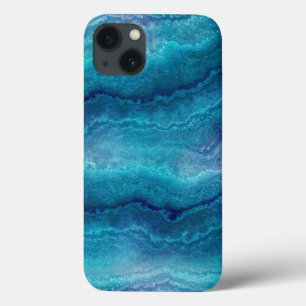Blue Sea Green Agate Texture iPhone 13 Case