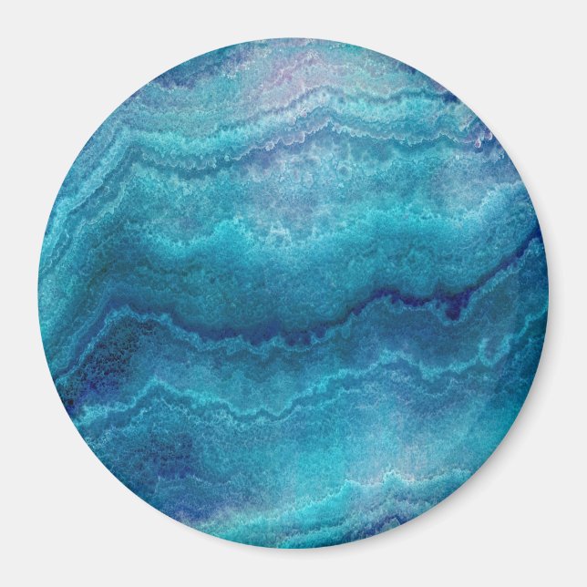 Blue Sea Green Agate Texture Magnet (Front)