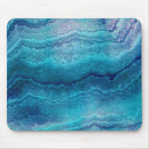 Blue Sea Green Agate Texture Mouse Pad