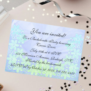 Blue & Sea Green and Lace Invitation