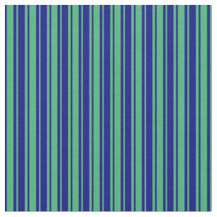 Blue & Sea Green Coloured Lined/Striped Pattern Fabric