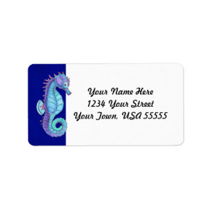 Blue Sea Horse Address Labels
