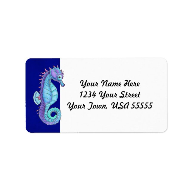 Blue Sea Horse Address Labels (Front)