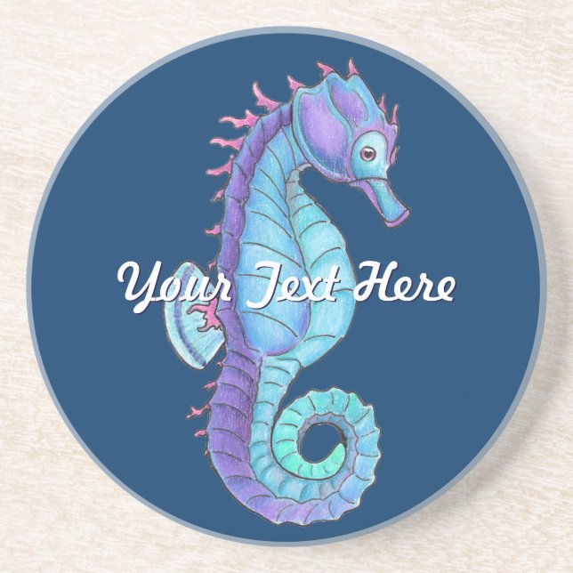 Blue Sea Horse Coaster (Front)