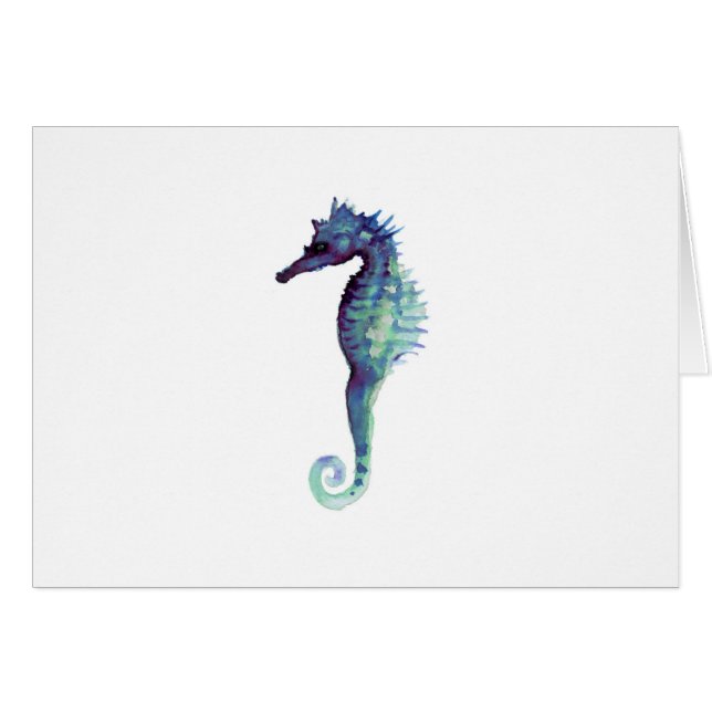 Blue sea horse design nautical oceanic seahorses (Front Horizontal)