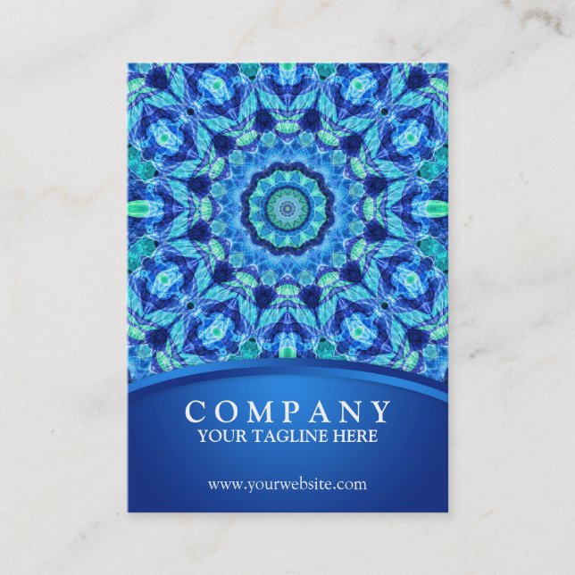 Blue Sea Jewel Mandala Business Card (Front)