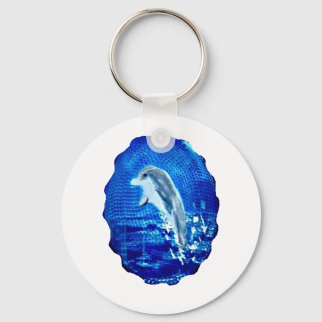 Blue Sea Leaping Dolphin Key Ring (Front)