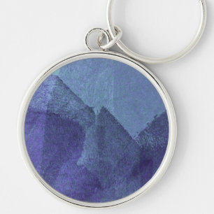 Blue sea ocean nature abstract painting art key ring