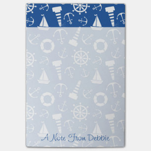 Blue Sea Pattern Add Your Name Post-it Notes