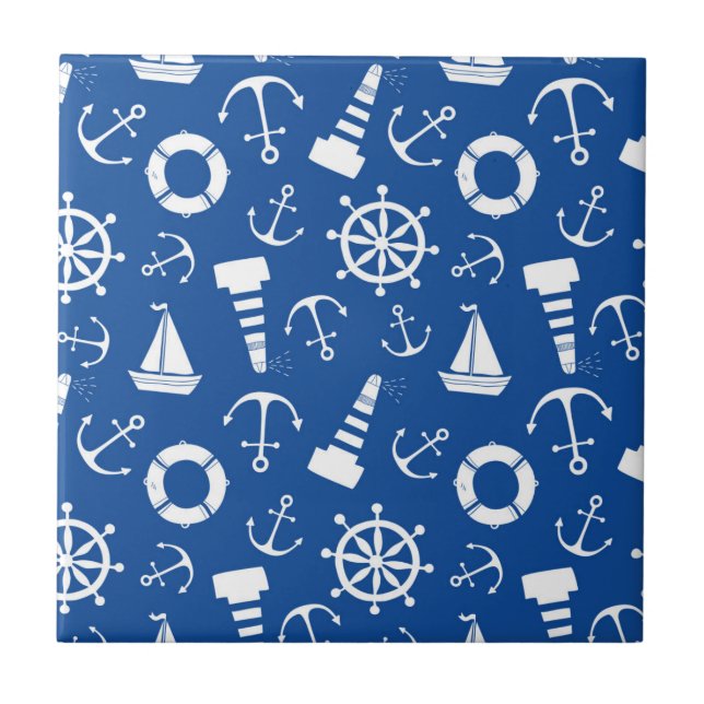 Blue Sea Pattern Tile (Front)