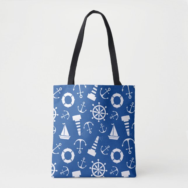 Blue Sea Pattern Tote Bag (Front)