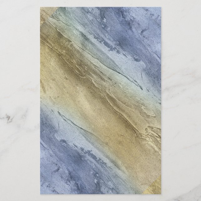 Blue Sea & Sand Watercolor Coastal Soap Wrap Paper (Front)